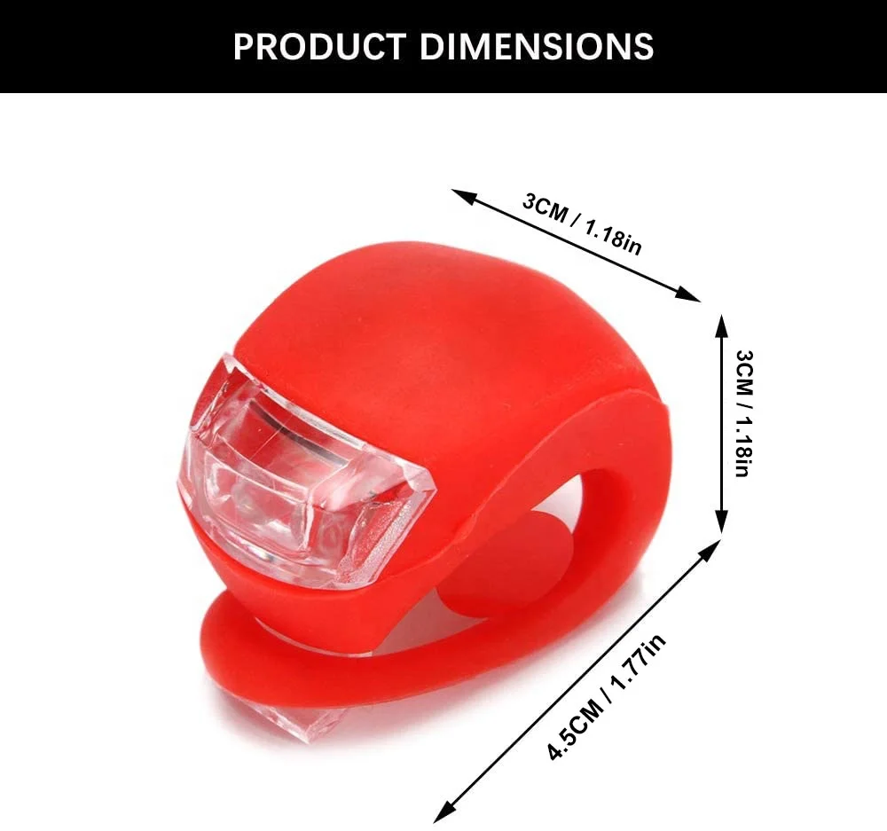 LINLIGIFTS CR2032 Battery Powered Waterproof Mini Silicone Bicycle Light LED Bike Light With Logo Printed for Cycling