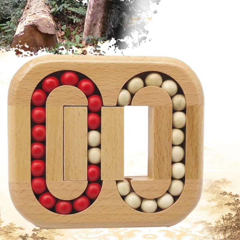 Wooden Rotating Magic Bean Decompression Spinning Bead Fingertip Spinning Top Cube Toy Educational Toys for Children