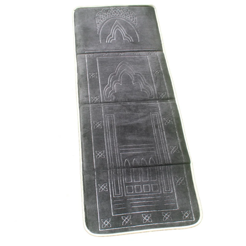 2026 Plain Embossed Portable Pilgrimage Thick Prayer Mat Muslim Carpet Islam Foldable Prayer Mat With Backrest Prayer Mat Gift S_voghion.com