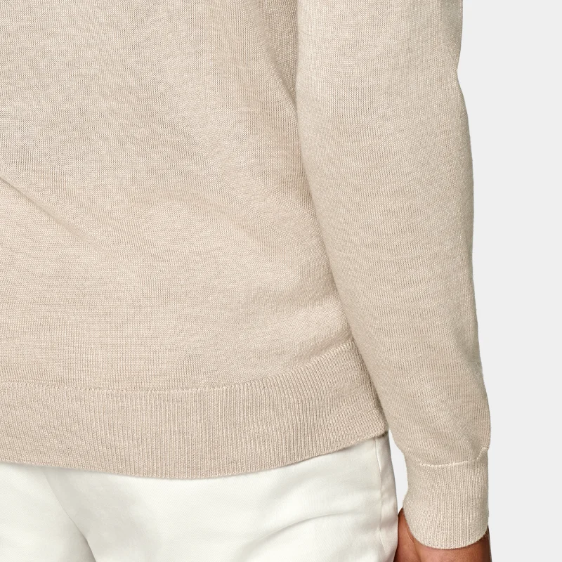 Sleeve Cardigan Sweater Coat Knit Sweater Winter  Men Zipper Sweater Light Brown