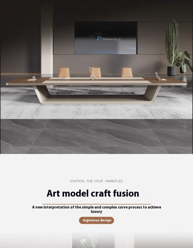 Modern Wood Extendable Conference Table for Hotel & School Use Large Creative Negotiation Commercial Office Furniture
