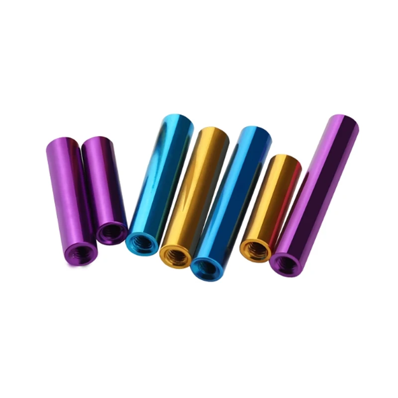 CNC custom Color aluminum column Aluminum alloy round hollow anodized through hole long nut double standoff screws