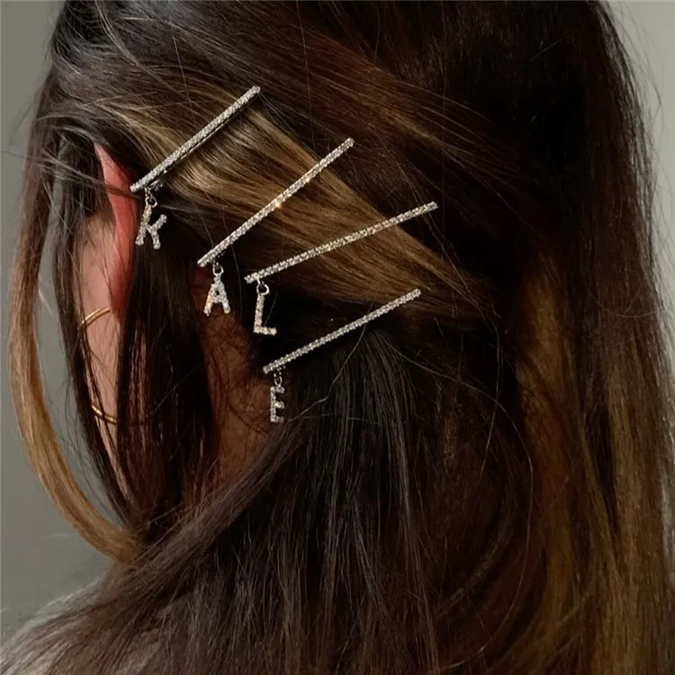 Alphabet Rhinestone hair clip