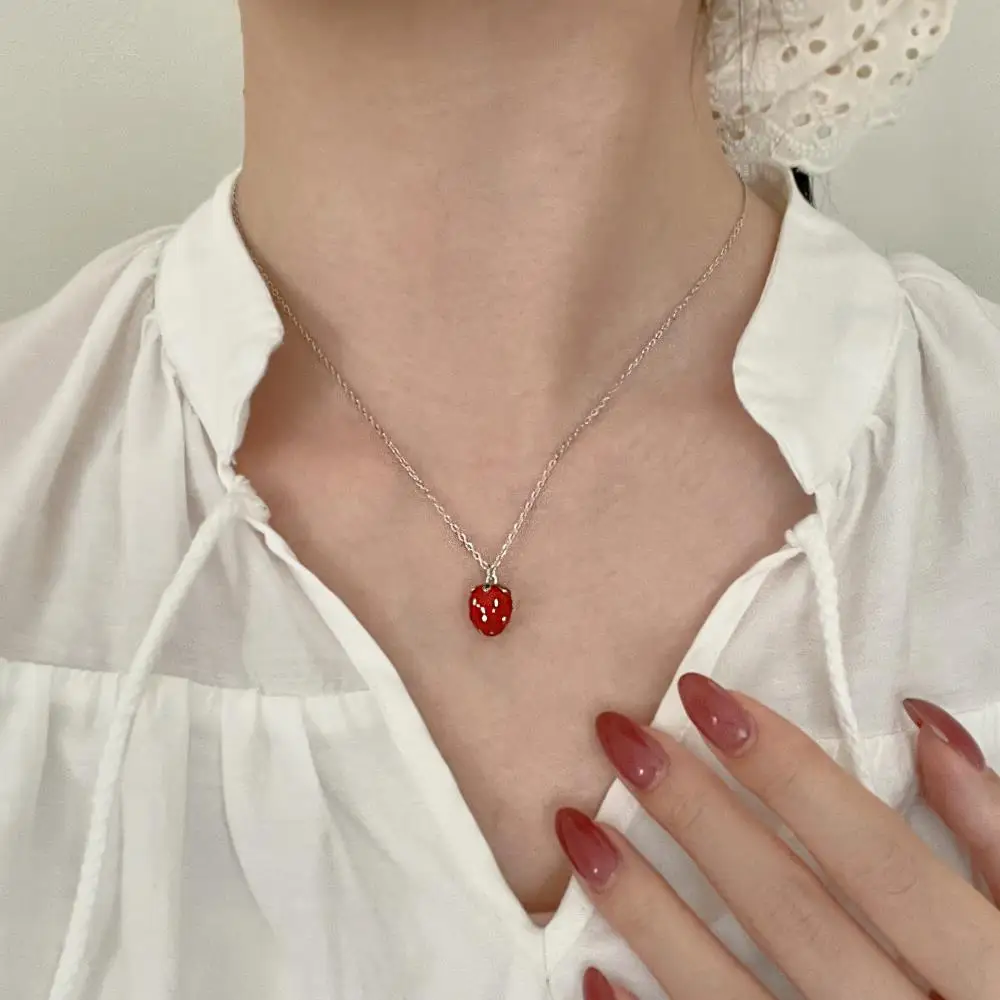 KAKODIY Stock Chain 925 Sterling Silver Fine Jewelry Luxury New Strawberry Pendant Necklace detail 3