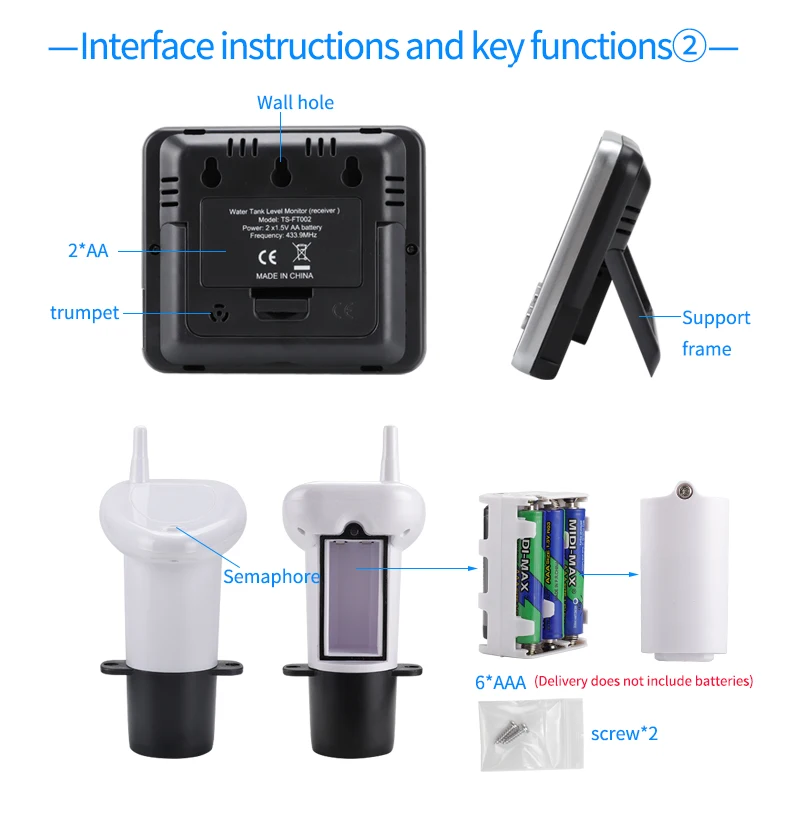 Tank Meter Ultrasonic High Quality Wireless Digital Water Level Gauge ...