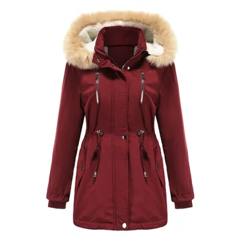 2021 Autumn & winter new arrival coat puffer quilted jacket casual faux fur hooded long coat