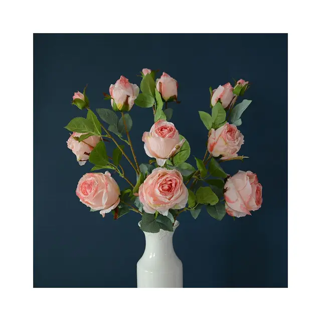 Wholesales 4 Heads Artificial Silk Garden Roses Single Stem Rose Bulk Flowers Wedding Decoration Valentine's Day Gift Bouquet