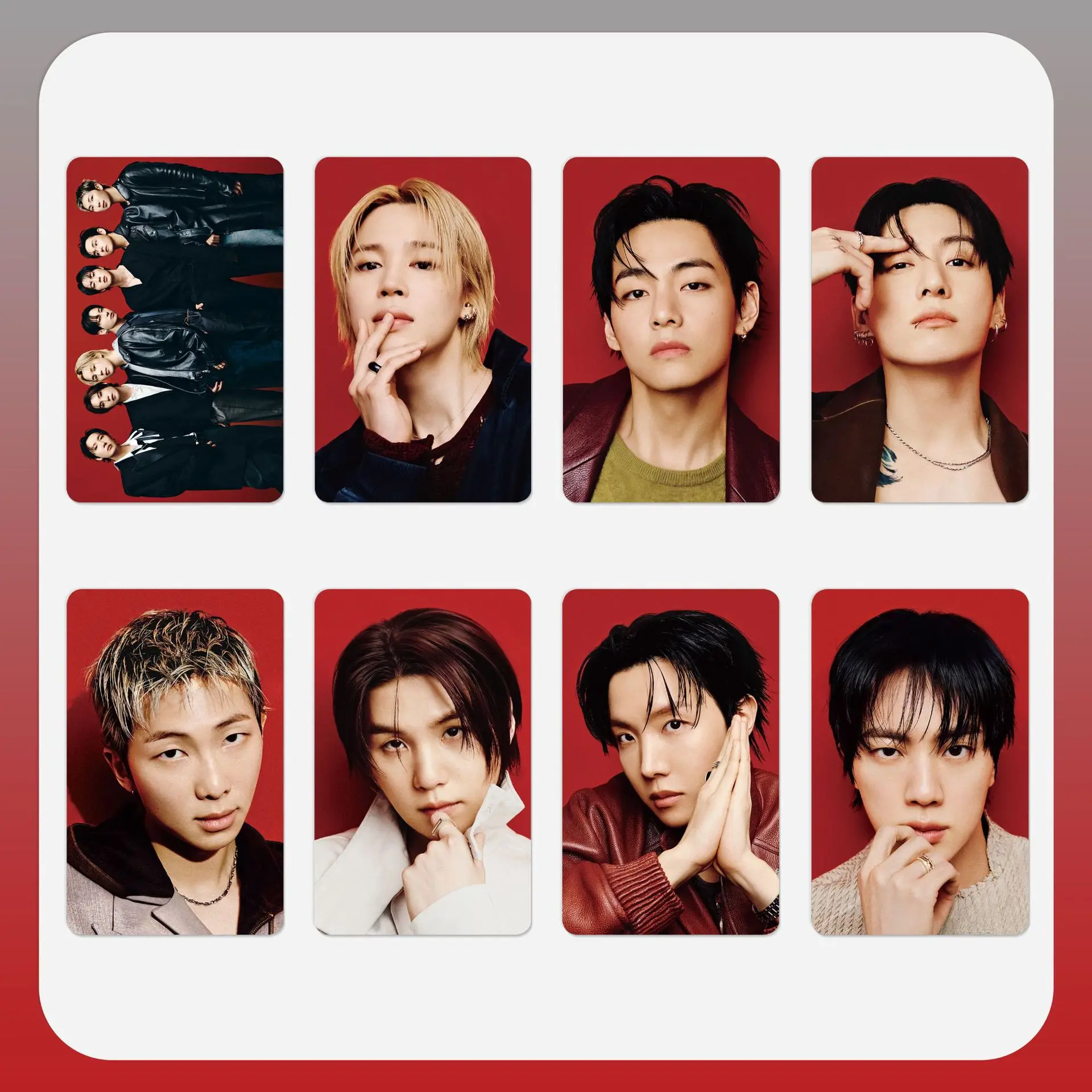 8pcs/set KPOP Arirang BT Idol Special Music Cards JK V SUGA JIMIN