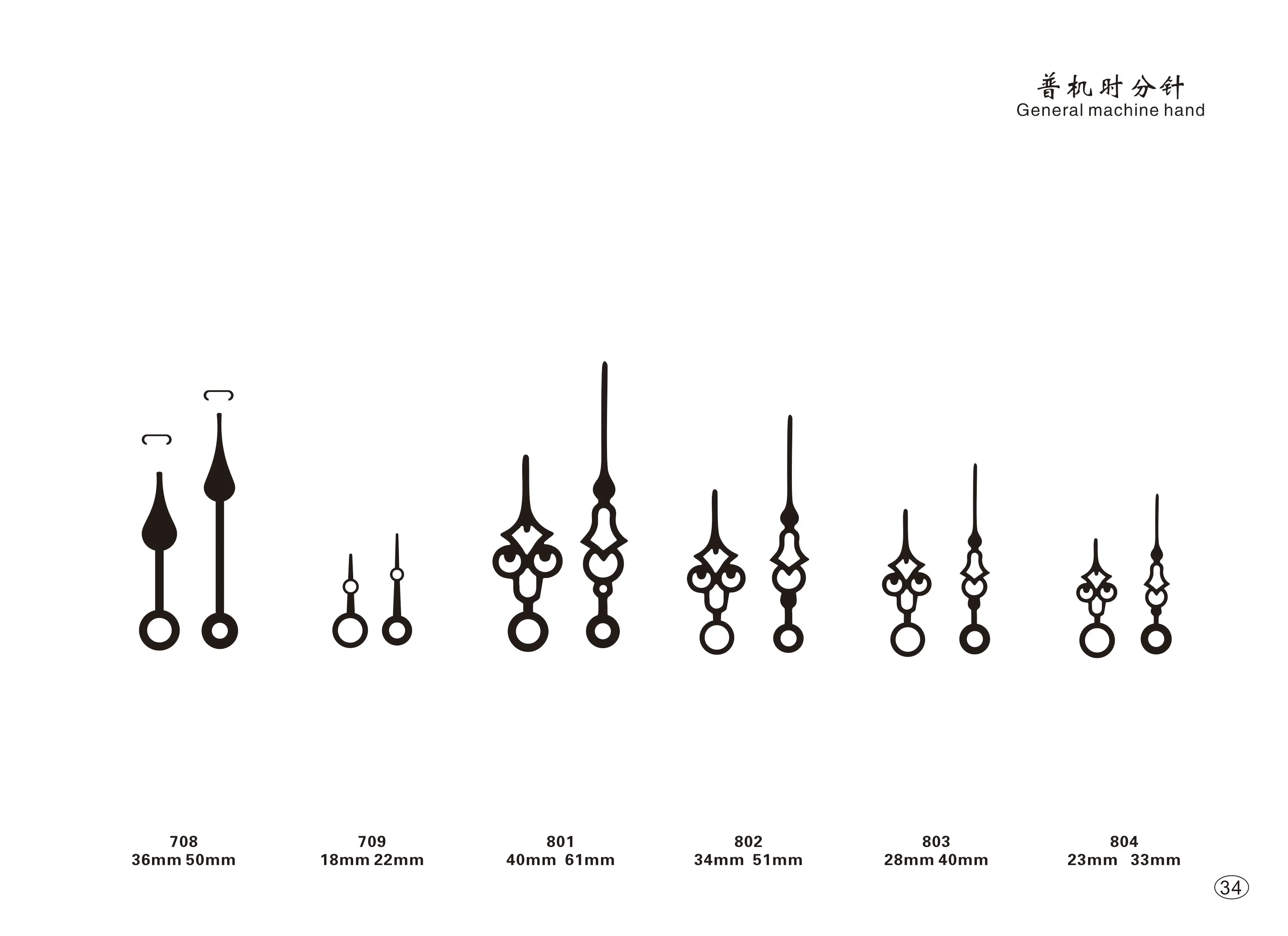 Wholesale 4CM Short Aluminum Wall Clock Hands Set