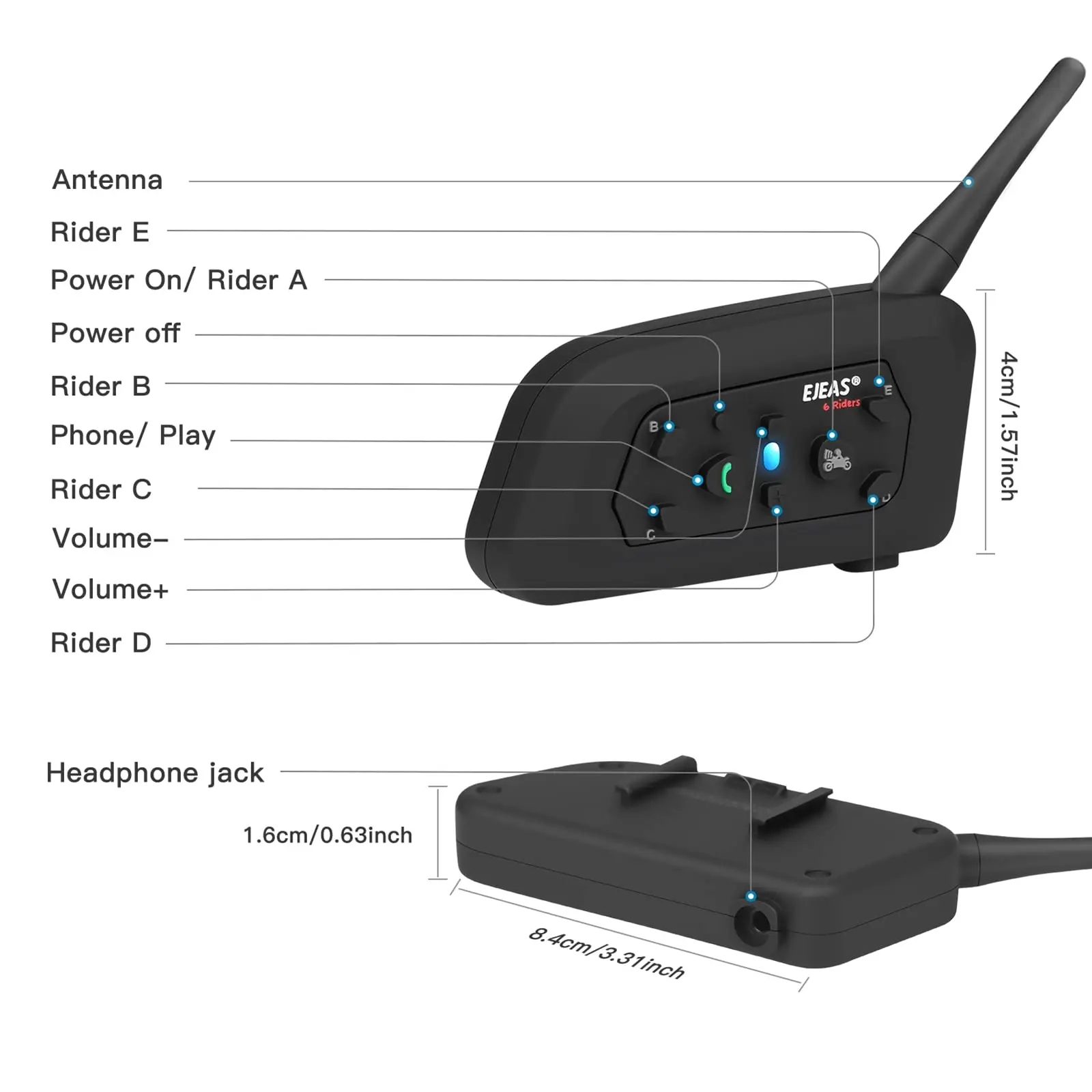 Sports V6C Interphone Sena Referee Motorcycle Intercom bluetooth Helmet Handfree Call Communication System Headset Walkie Talkie