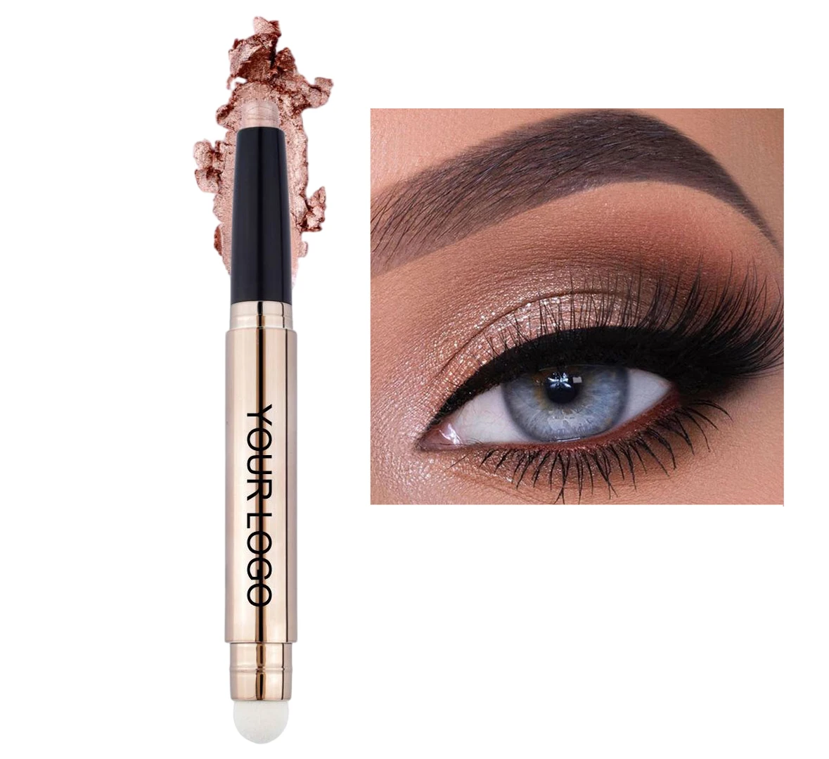 New Design Cream to Powder Shimmer Eyeshadow Stick Cream Glitter Eyeshadow Pencil Vegan Long Lasting Shimmer Eyeshasow Pencil