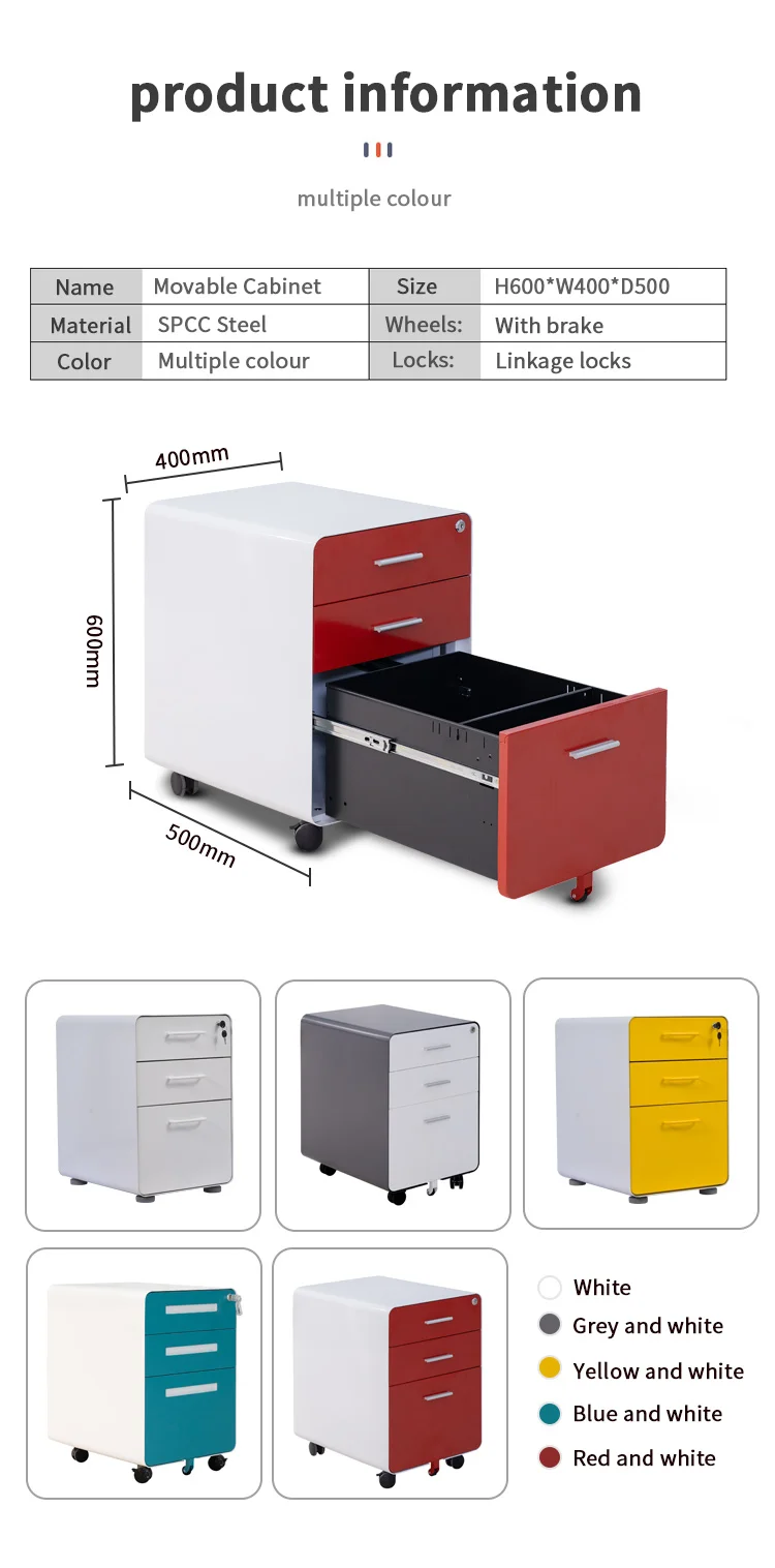 Metal Iron 3 Drawer Storage Cabinet manufacture