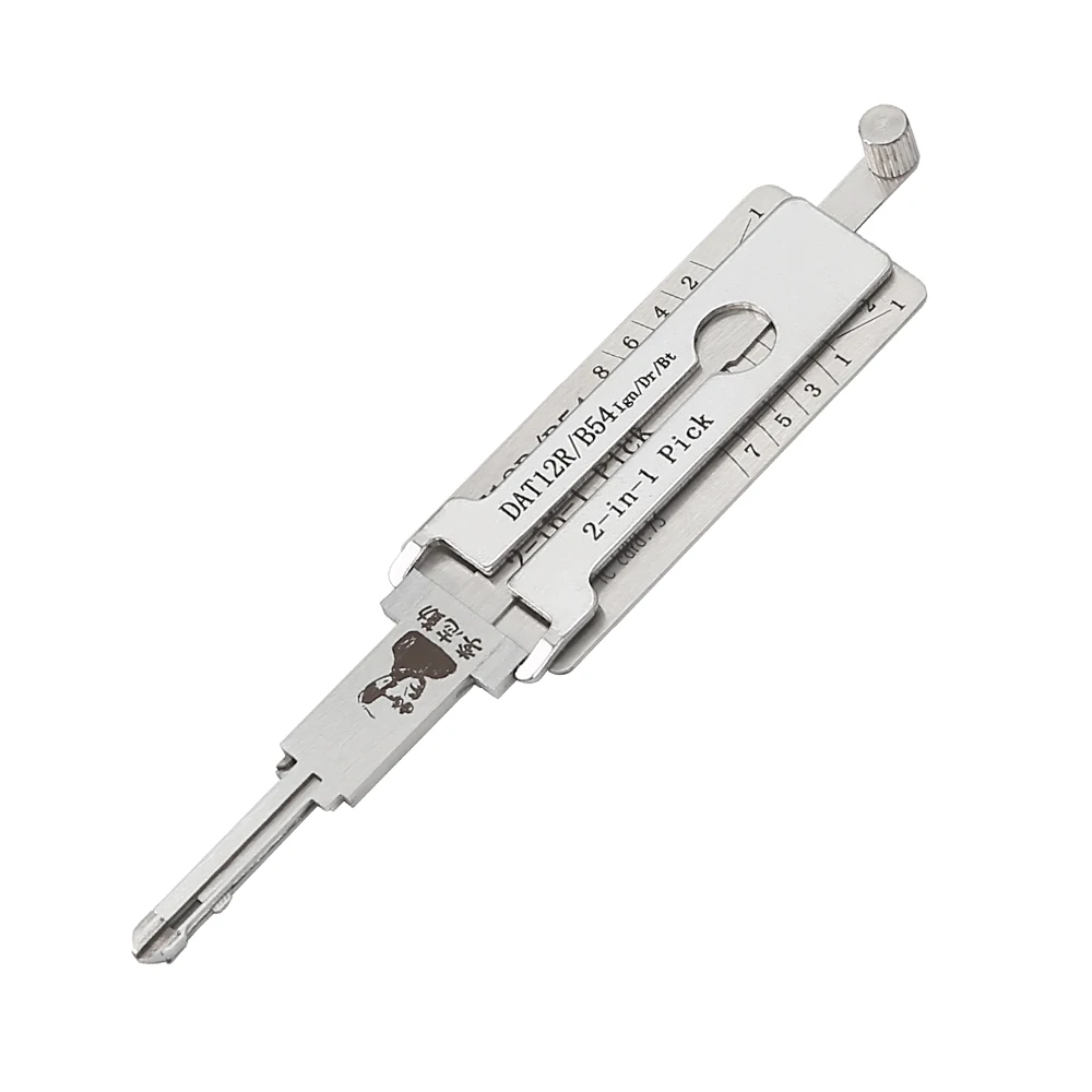 HotSaleLishiExternalKeyLockDecoderDAT12R/B54SteelLockCylinderFlatMillingLishi21Hin0TruckLocksmithSupplies