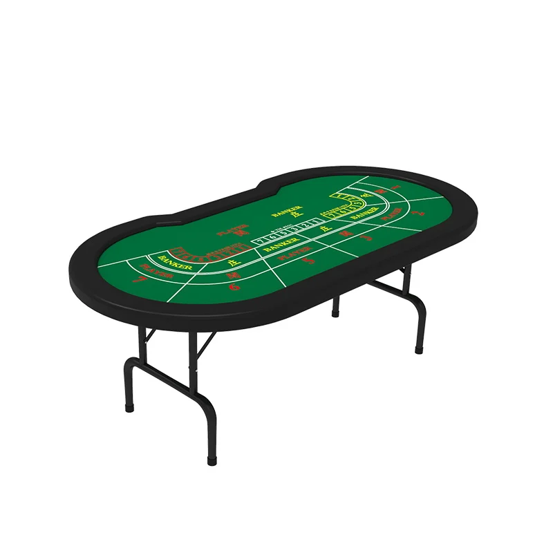 Овальный покерный стол для казино, 96 дюймов, зеленый цвет, складные ножки, покерный стол для продажи