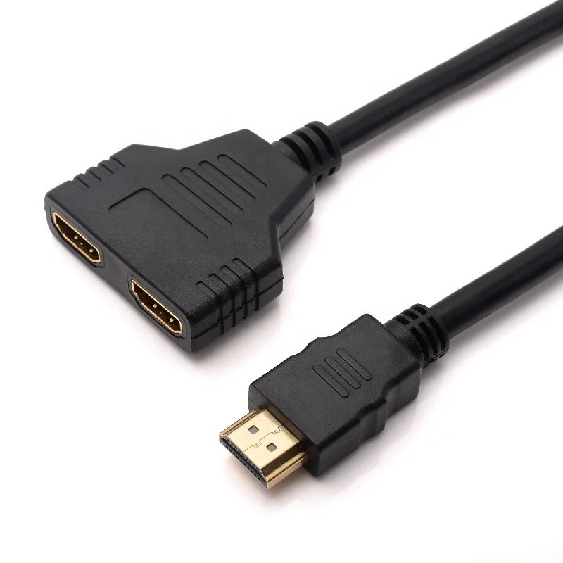 HDMI Splitter Adapter Cable Dual Female HDMI Ends