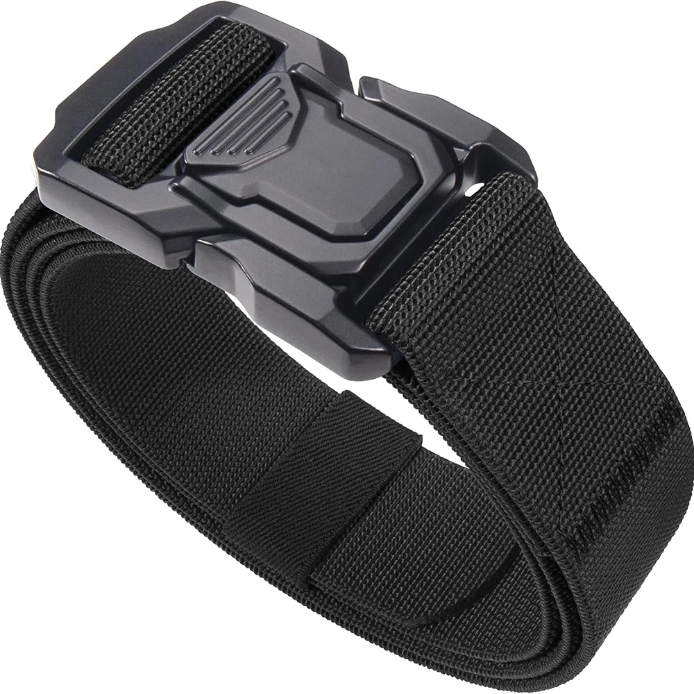Durable Waterproof Men Nylon Web Work Belt with Quick Release Heavy Duty Buckle Wear-resistant Tactical Belt