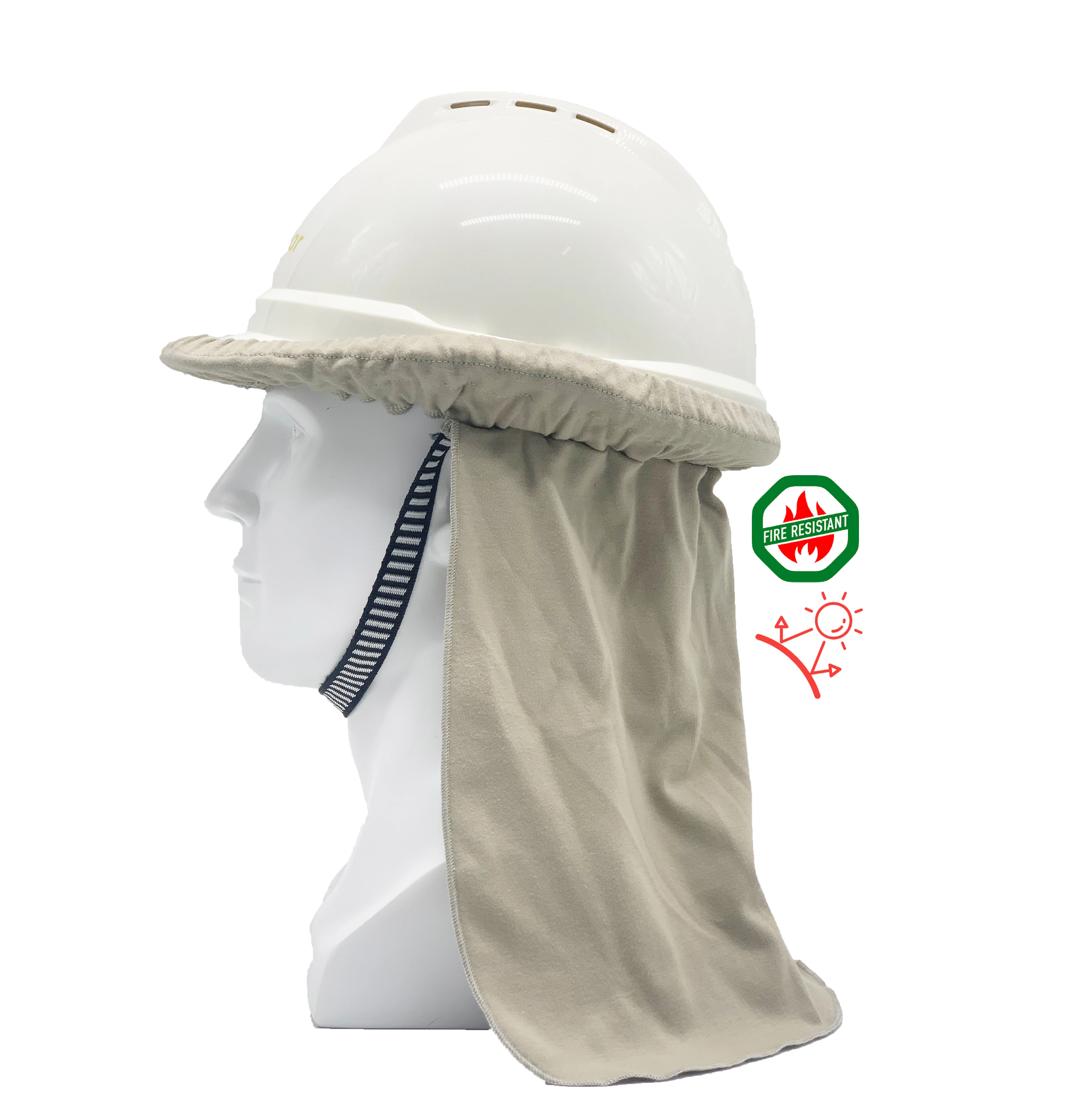 FR Flame Resistant Hard Hat Neck Shade Hood Helmet Lining Sun Protection  Cover for Brim Safety Helmets Construction Welding