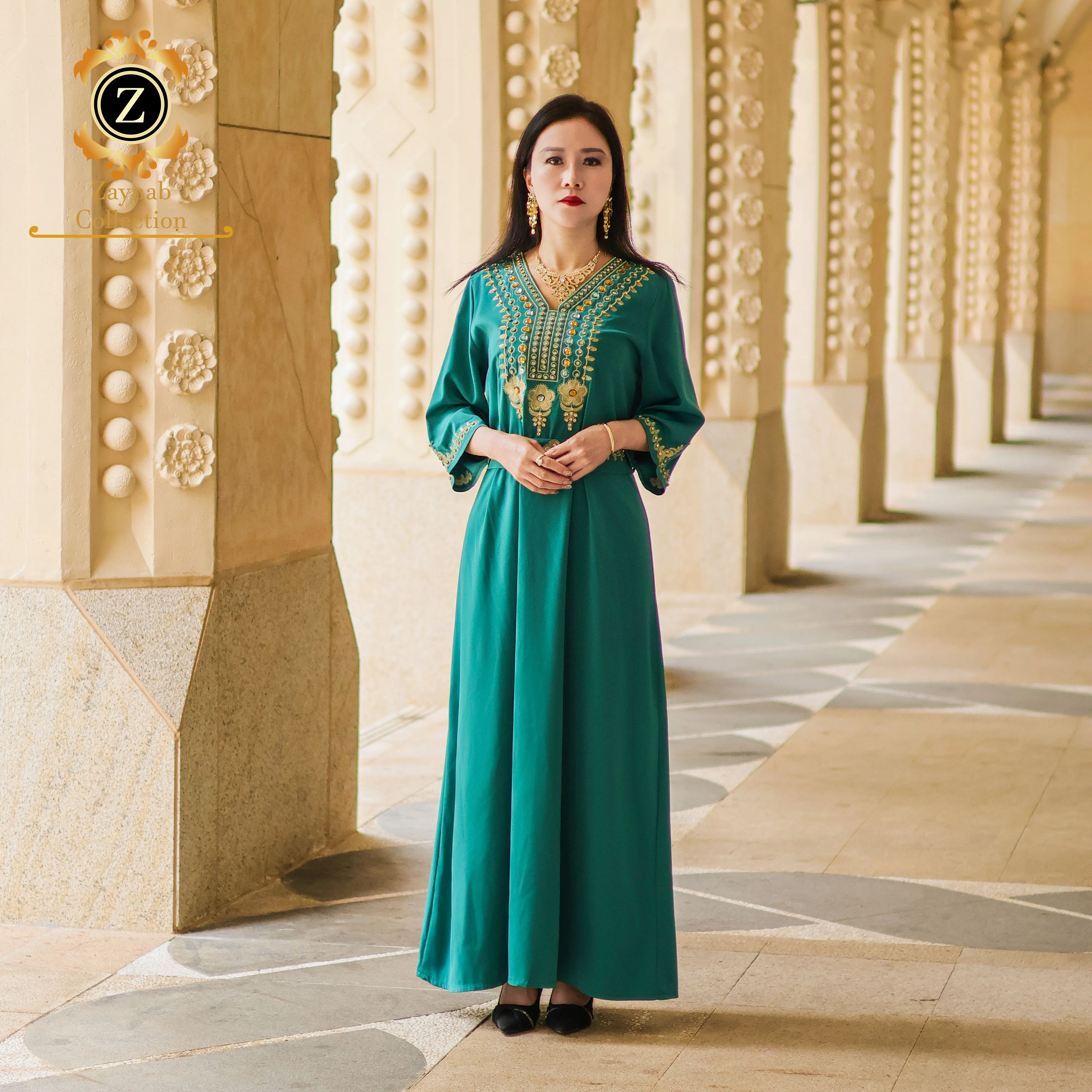 Zaynab Evening Dress Abaya Fashion Design Lace Abaya Dress Women Luxury  Dubai Burqa Evening Dress Abaya