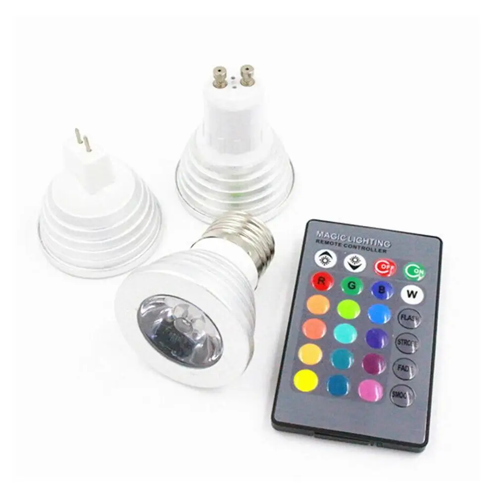 3W E27 E14 GU10 GU5.3 MR16 LED RGB Magic Light Bulb Lamp Remote Control AHS 