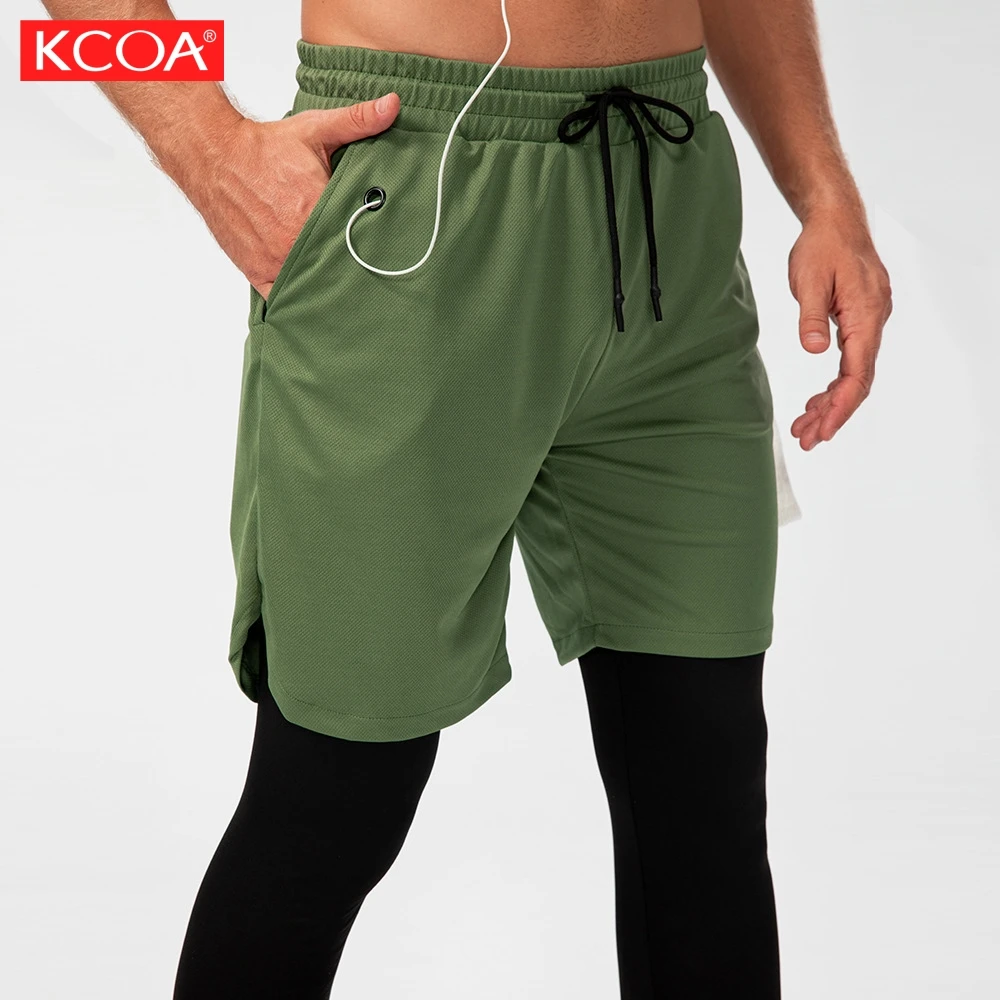 Rts 2 in 1 Quick-drying High Quality Summer Breathable Mesh Waist Rope Sports Workout Gym Men's Shorts With Pocket