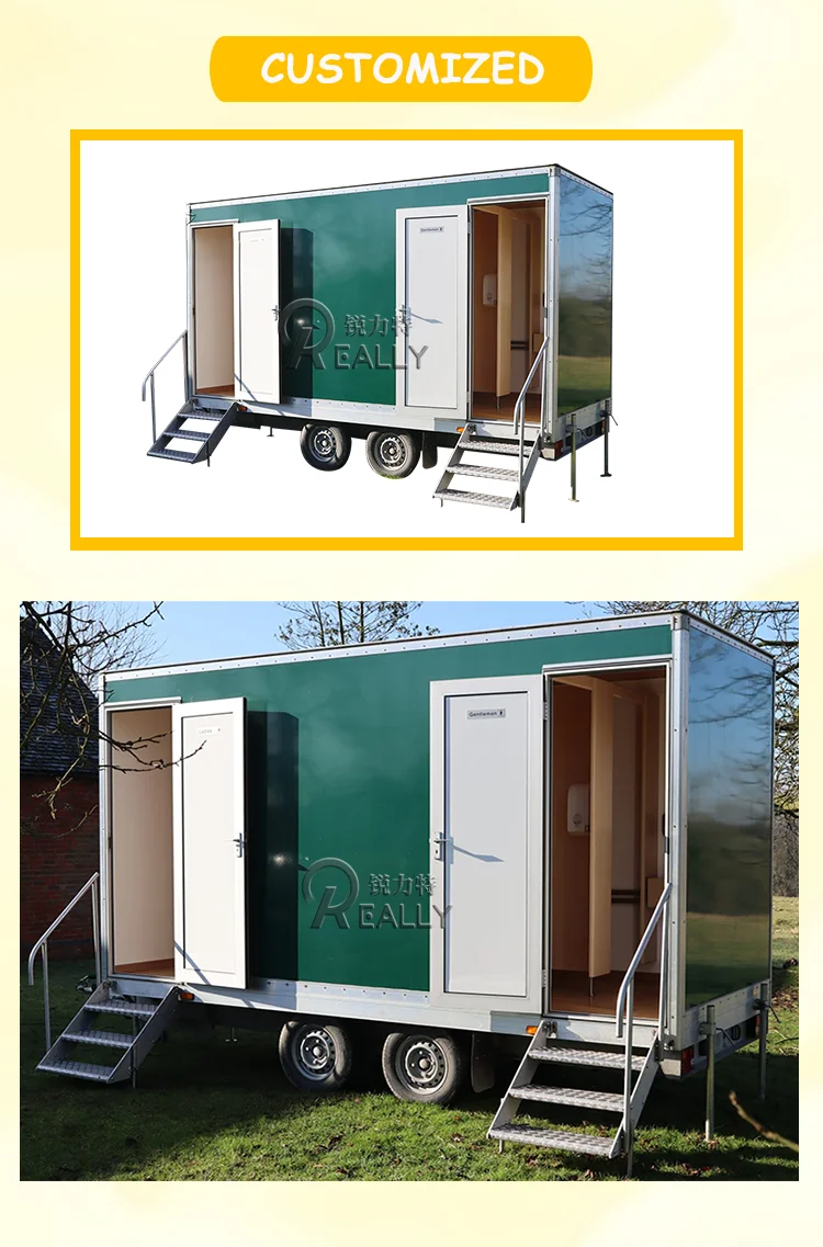 Portable Mobile Restroom Toilet Trailer 2024 Luxury Mobile Bathroom And
