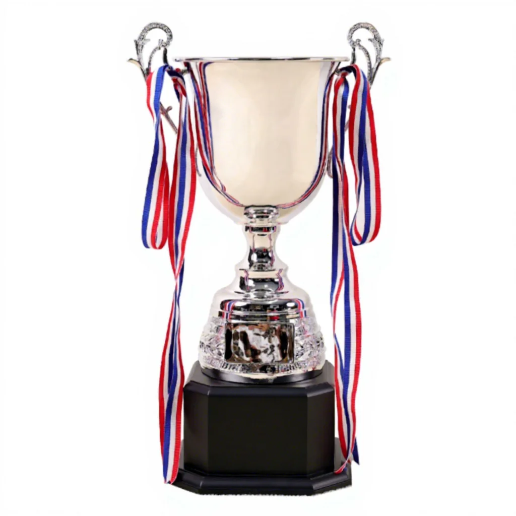 Troféus Personalizados de Futebol Prata Prêmio Competição Esportiva Base Preta Troféus Genéricos Presente de Luxo Souvenir Decorações para Fãs