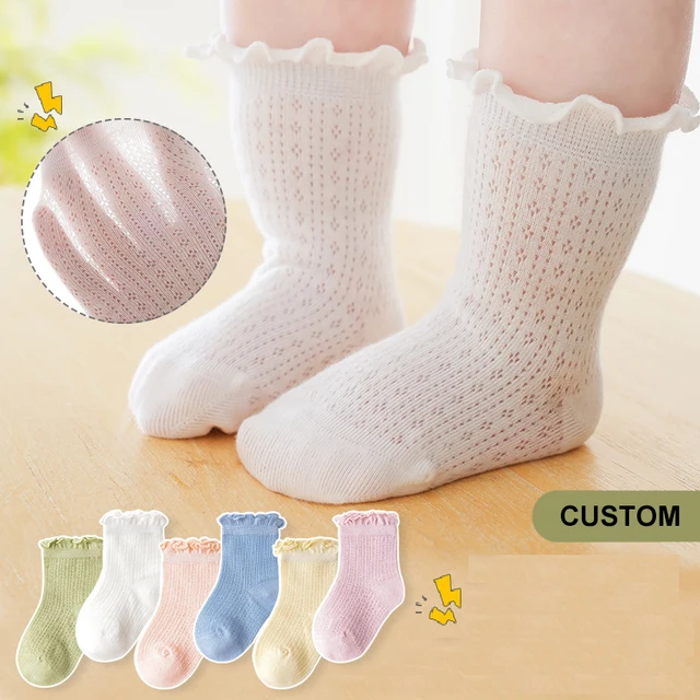 Summer Baby Cotton Mesh Ruffle Breathable Thin Soft Cute Socks Kids Socks