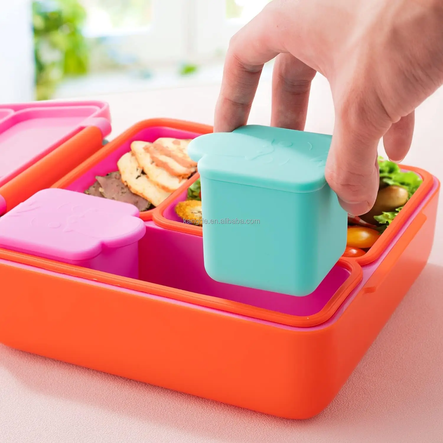 Small Silicone Snack Condiment Container With Lids For Kids,Salad