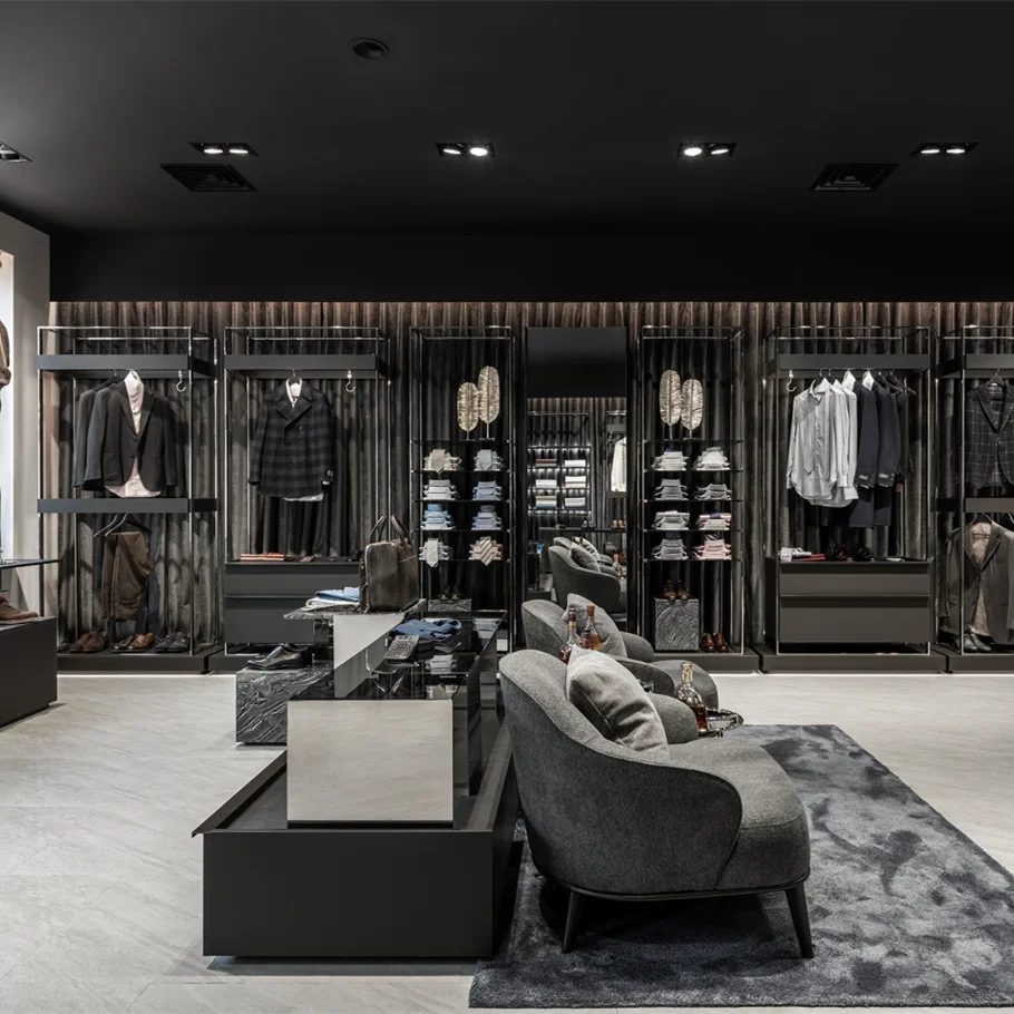 Wholesale Commercial Retail Store Design Metal Men's Clothing Display Racks for Shop Interior Design