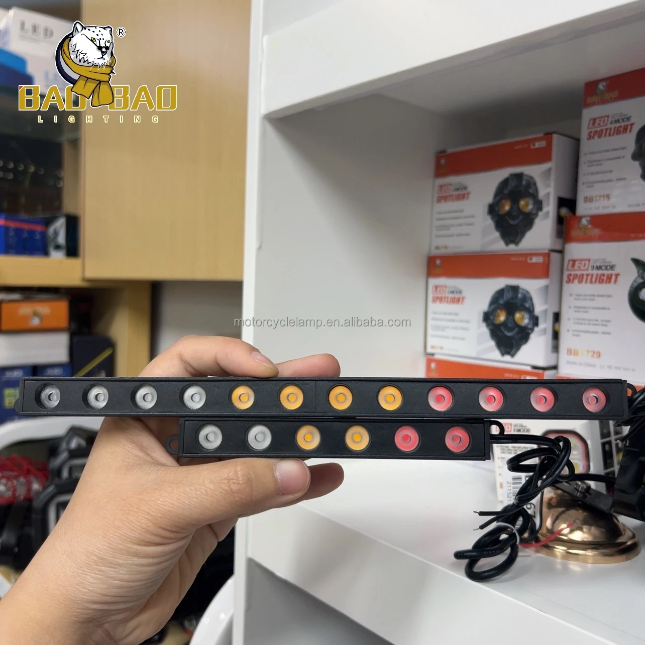 COB 6 Led 12 Led Yellow Red Blue Polic Light Motorcycle LED Strobe Lights for Bike Decoration Parts Car Taillight Auo Parts