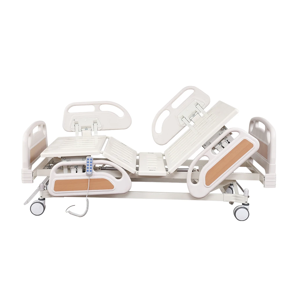 Central Control Metal ABS Guard Rail Electric Hospital Bed-Five Function Patient Care Unit with Infusion and Dual Brake System 3
