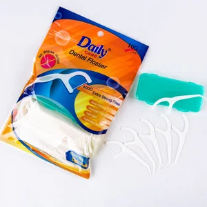 Daily Care Toothpick Supplier 100pcs PP Bag Pack 400D UHMWPE Floss Dental Flosser with Pick for Adult
