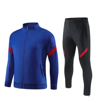 Men Sport Running tracksuit jacket Football Set Long Jacket Suit Soccer Training Skinny Leg Pants Tracksuits Kits Sportswear