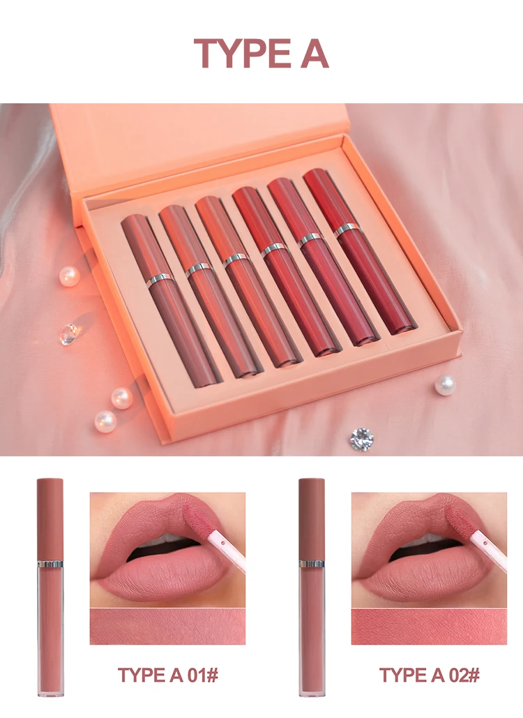 Matte Liquid Lipstick Set Waterproof Lip Makeup For Girls Women Multi