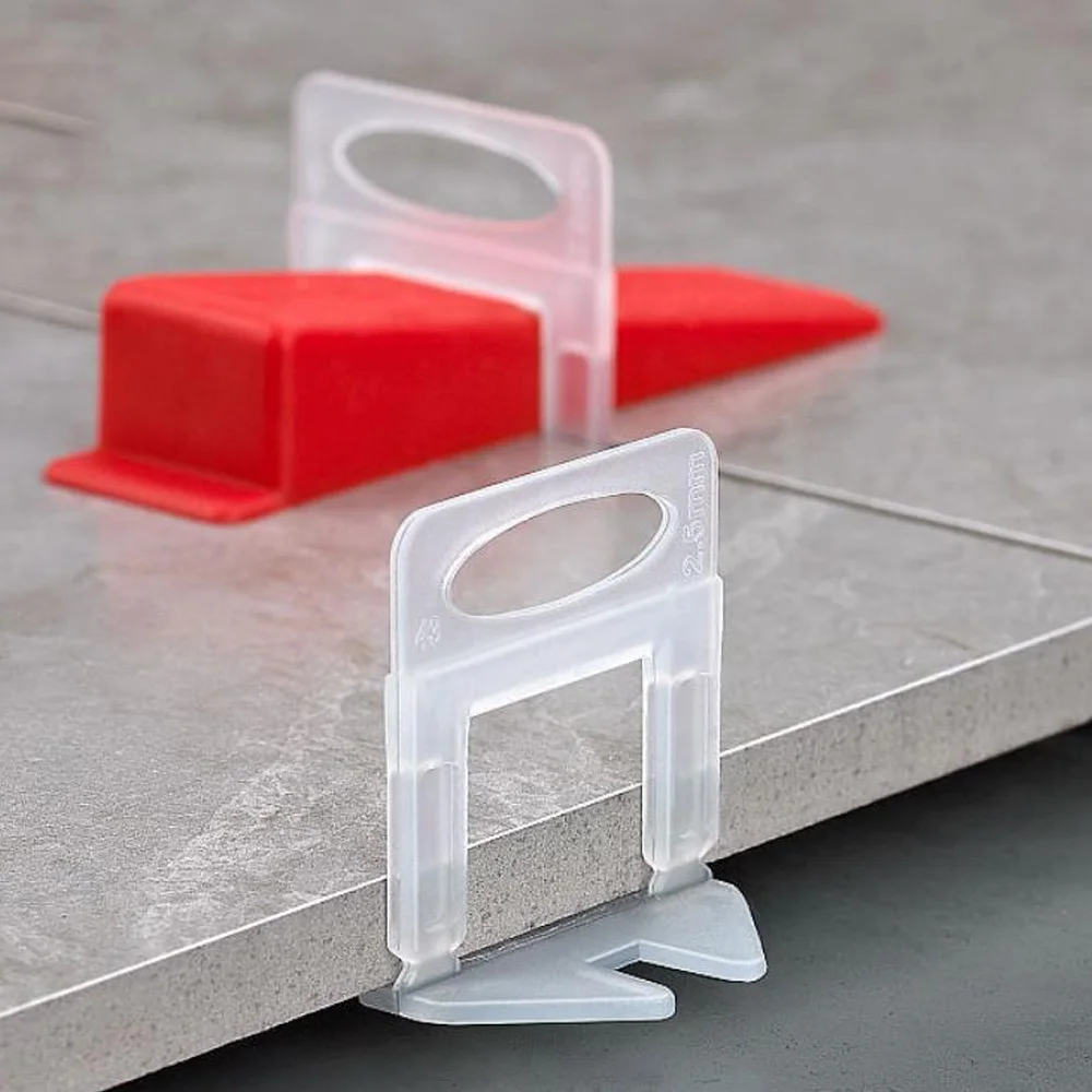 Factory White 100Pcs Stone Tile Leveling System Clips Ceramic Spacers 1mm 1.5mm 2mm 2.5mm 3mm 4mm 5mm