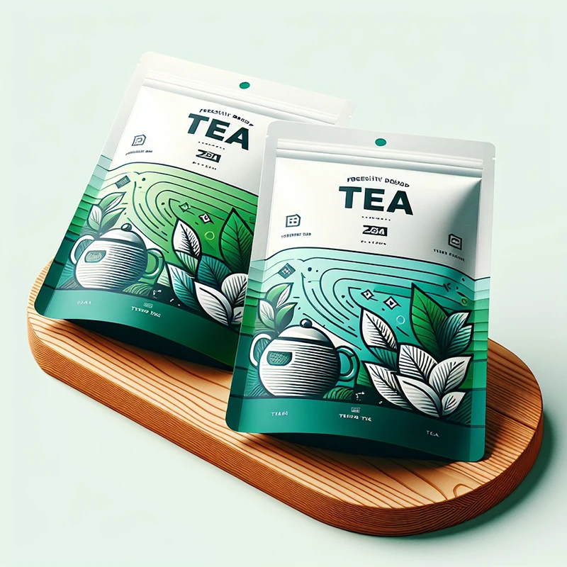 Custom Printed Heat Sealed Eco Friendly Small Empty Tea Packaging Recyclable Compostable Mylar Bags Tea Pouch With Window