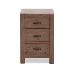 Роскошная деревянная мебель для спальни с тремя ящиками коричневая ночная тумбочка прикроватный