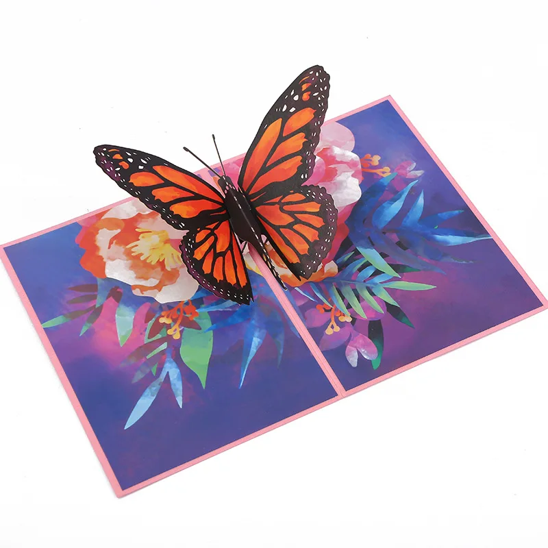 Бабочка любовь подарок сестра цветок ручной работы поздравительные открытки pop up 3d для семьи и друзей