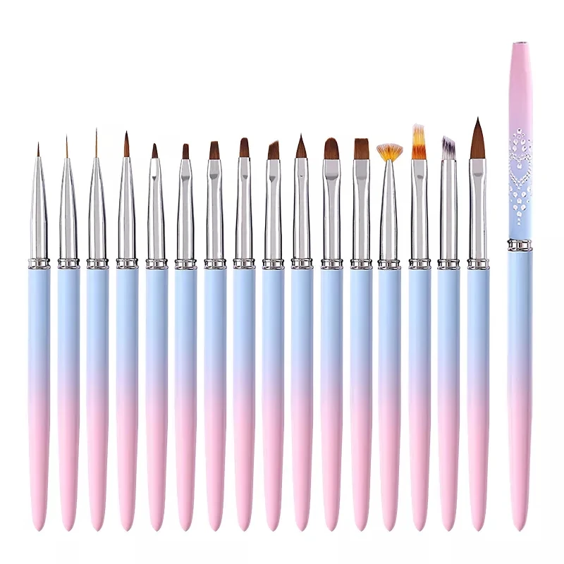 Gradient Metal Handle Diy Nail Beauty Painting Line Pen Set 100% ...