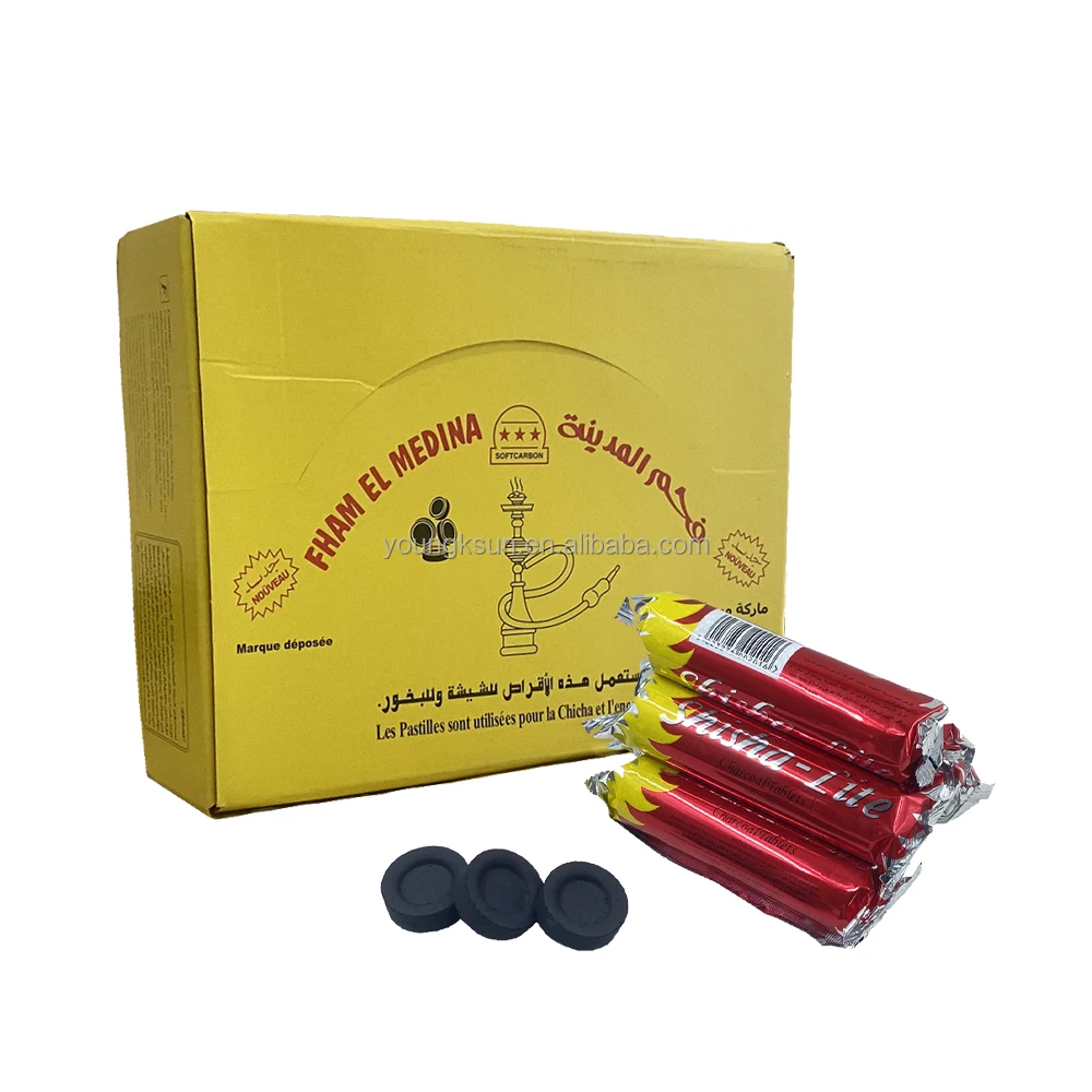 YKS Libya Big Yellow Box Customized Smokeless Instant Shisha Coal Hookah Charcoal