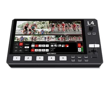 FEELWORLD L4 10.1"Touch Screen USB3.0 Fast Streaming Multi-camera HD SDI Inputs Portable Multi-format Atem Video Mixer detail image