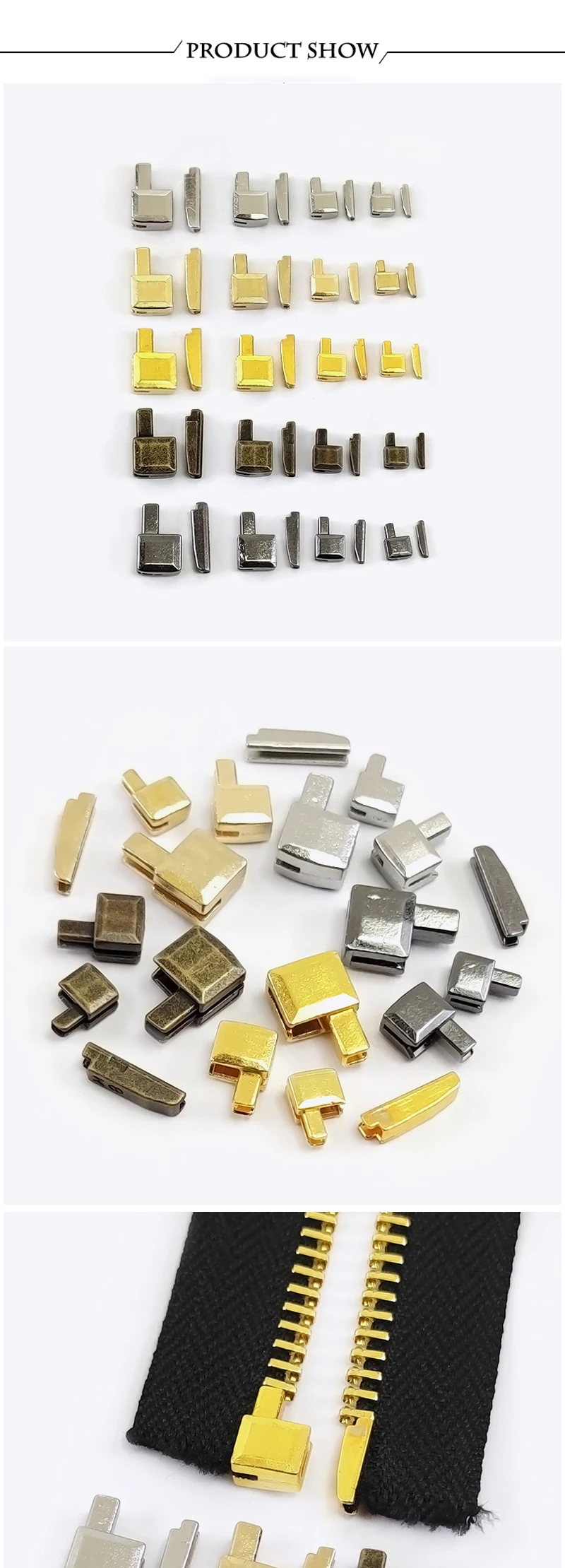 Custom 35810 Nylon Resin Metal Zipper Stopper Openend Zip Slider