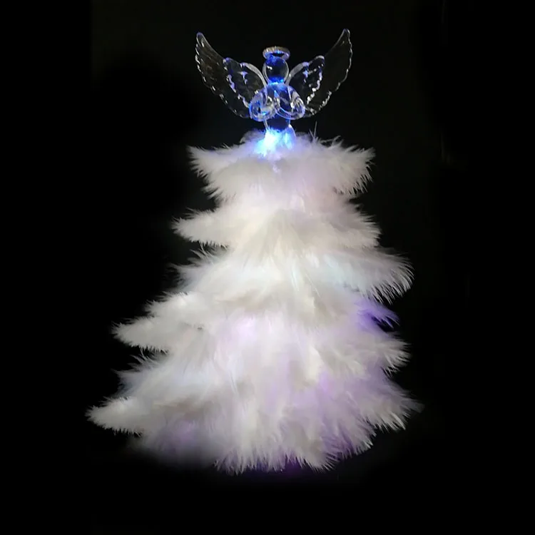 Holiday Decoration Led Light Glass Angel Ornaments Handmade Blown Crafts factory