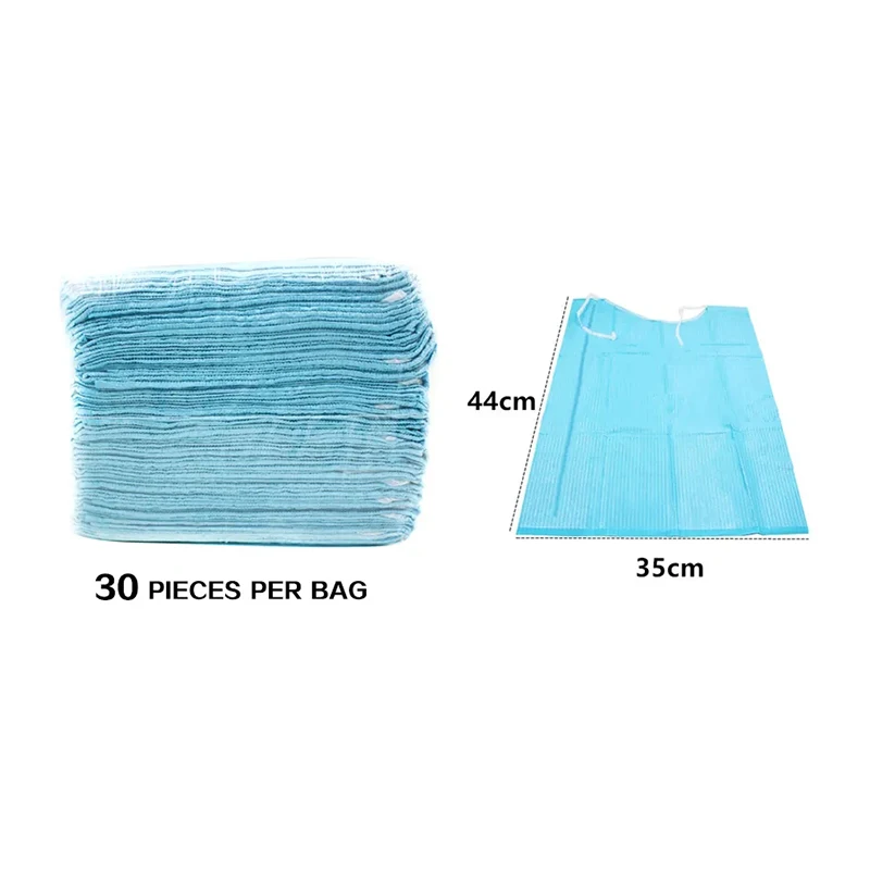 Disposable Bibs For Dental Water Resistant Poly Backing Tie Back Adult