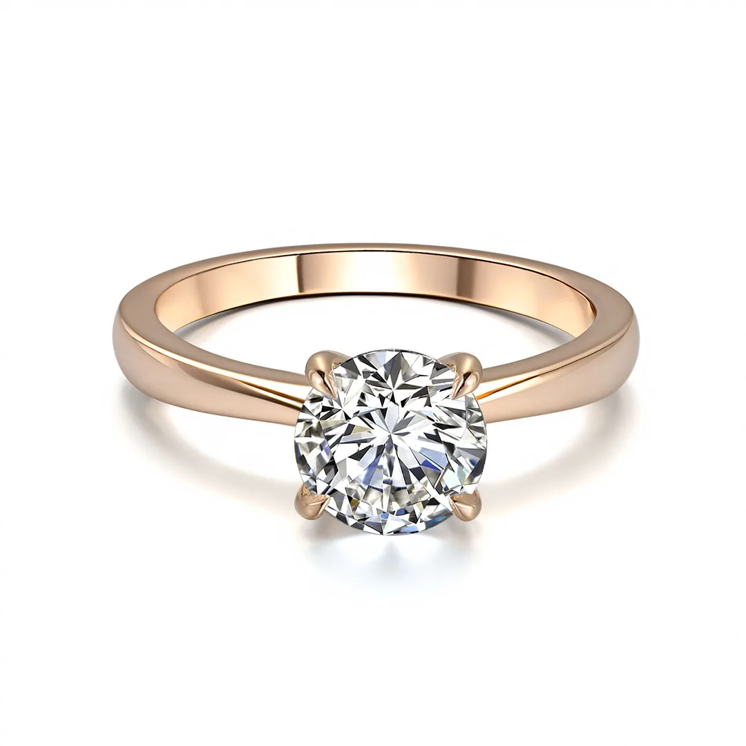 1.5 Carat Round Cut Lab Created Diamond Engagement Ring Diamond Solitaire Engagement Ring Promise Ring 14 k 18 k Gold Jewelry
