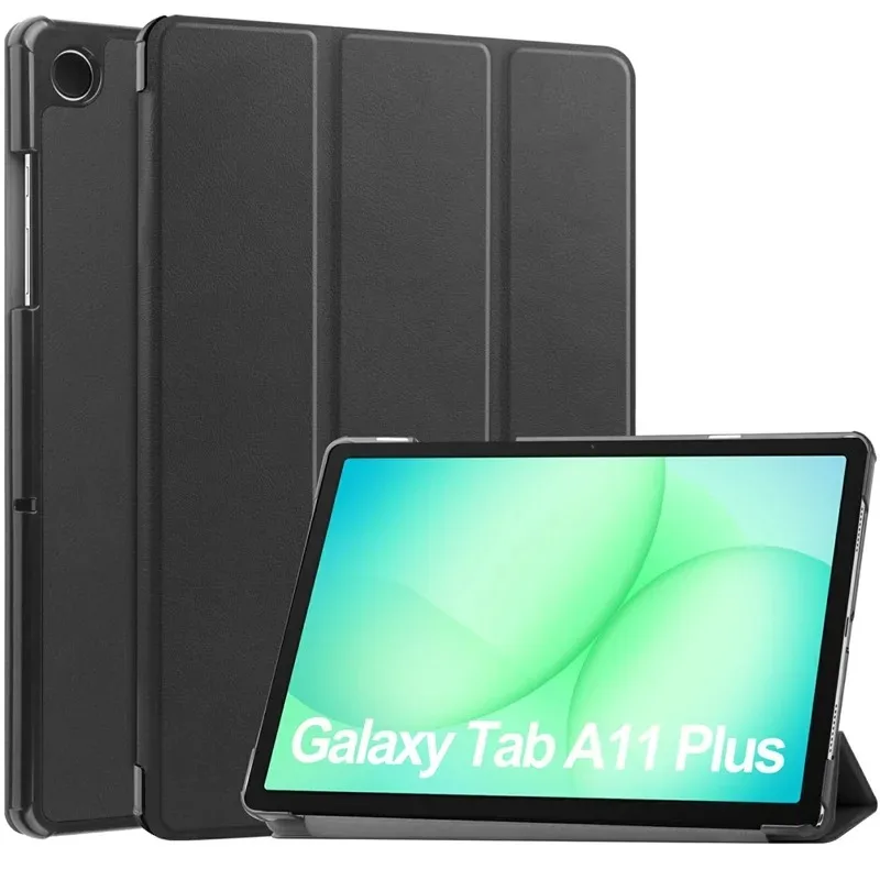 For Samsung Galaxy Tab A11+/A9+ Case Leather Flip Stand Cover with Tri-Fold Function & Anti-Drop Protection  Customization
