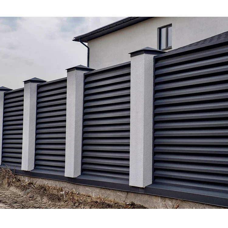 Hot Sale Aluminum Slat Fence System Modern Aluminum Luver Gate Design Retractable Sliding Louver Gate Fencing