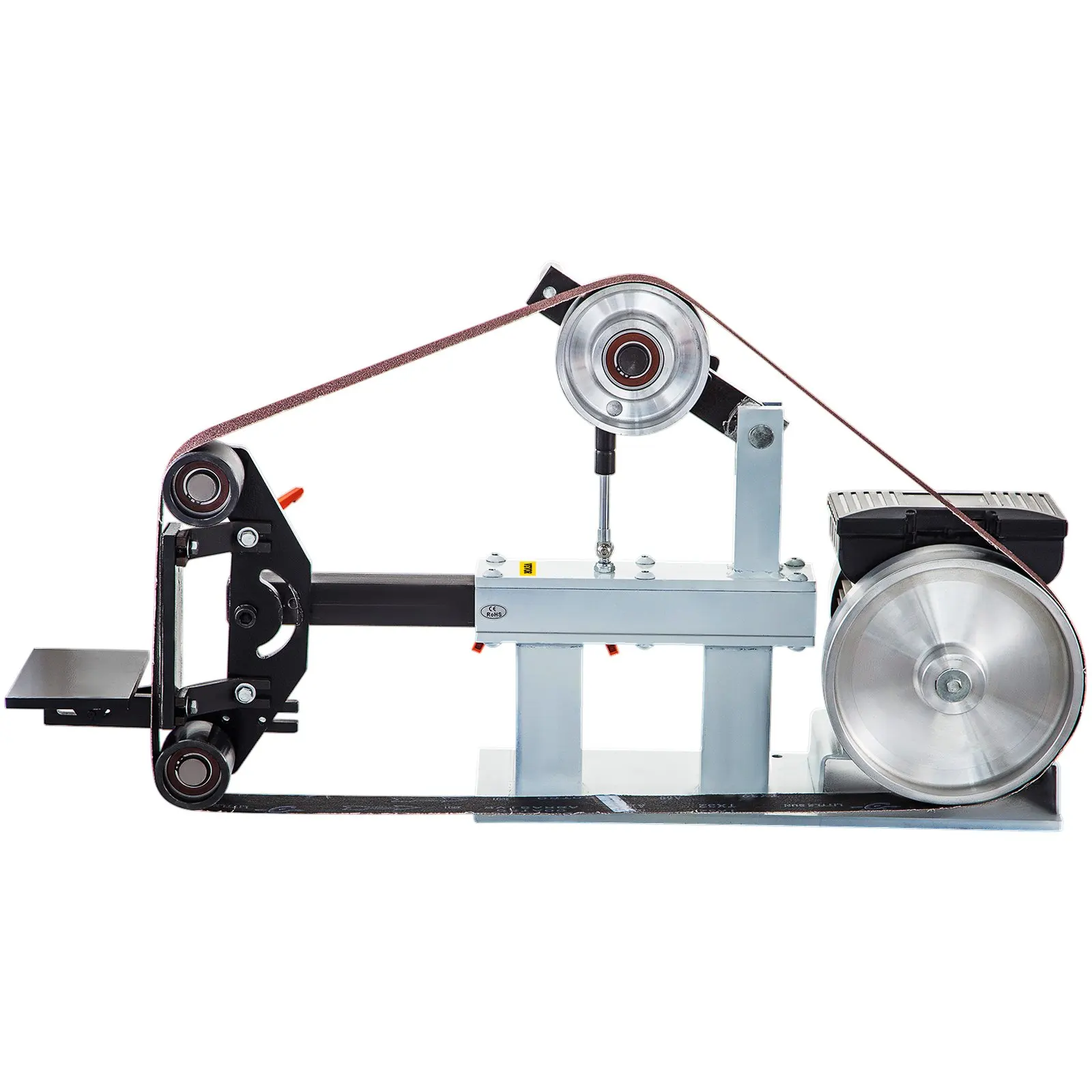 Constant Speed 2 X 82 Inch Belt Disc Sander Machine with 3 Grinding Wheel Bench Sander 12 Inch Wheel and Flat Platen Tool Rest
