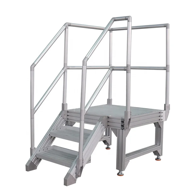 Delta Deck Low Level Platform Mobile Industrial Aluminum Work Platform Bridging Steps Ladder for Construction China Supplier
