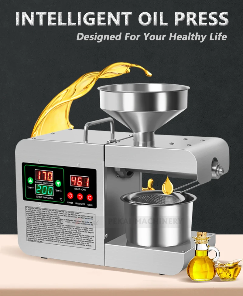 X8s Automatic Oil Pressing Effective Household Stainless Steel Hot Cold Oil Extraction Machine 3445